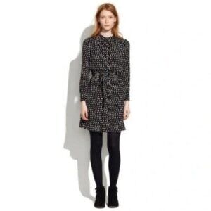 Madewell Paint Dot Shirt Dress Womens Size XS Black/Cream/Peach